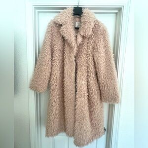 Anthropologie Faux Fur Duster Jacket XS